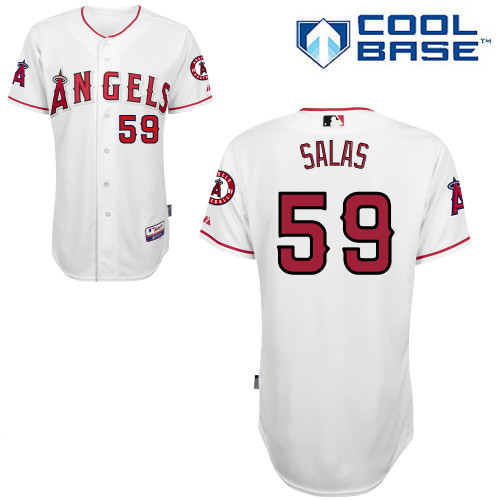 Fernando Salas #59 MLB Jersey-Los Angeles Angels of Anaheim Men's Authentic Home White Cool Base Baseball Jersey